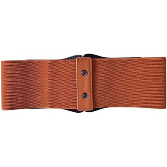 ✨ Wide PU Leather Stretch Belt | Elastic Waist Cinch with Gold Alloy Buckle - Picture 3 of 3